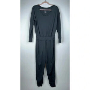 Sweaty Betty Black Gary Workout Jumpsuit Long Sleeve Scoop Neck Pockets Size XS